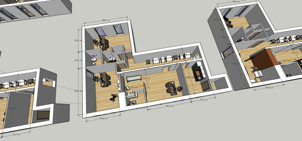 Cabinet de cardiologie, Braine-l’Alleud : plan 3D de l’aménagement