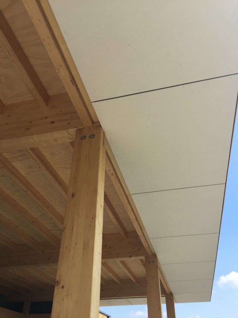 Pavillon Horeca, Mouscron : structure poteaux-poutres